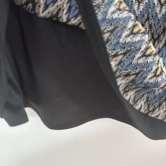 Cato Mini Sheath Dress Womens 22/24W Chevron Zig Zag Knit‎ Pullover Black Hem - Picture 2 of 8